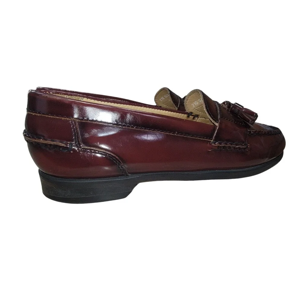 Johnston & Murphy Hayes Men's Tassel Loafers 10.5 M Burgundy Leather Dress Shoes